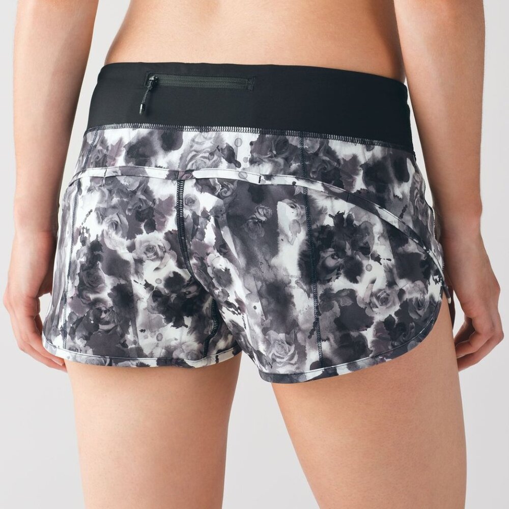 LULULEMON Speed Short - Size 8 - Mini Obscured Black Dusty Mauve VEUC